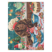 Field Spaniel Holiday Baking: Feestelijke Kerst Tafelkleed (Voorkant)