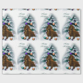 Field Spaniel Kerstmis Cadeaupapier (Vlak)