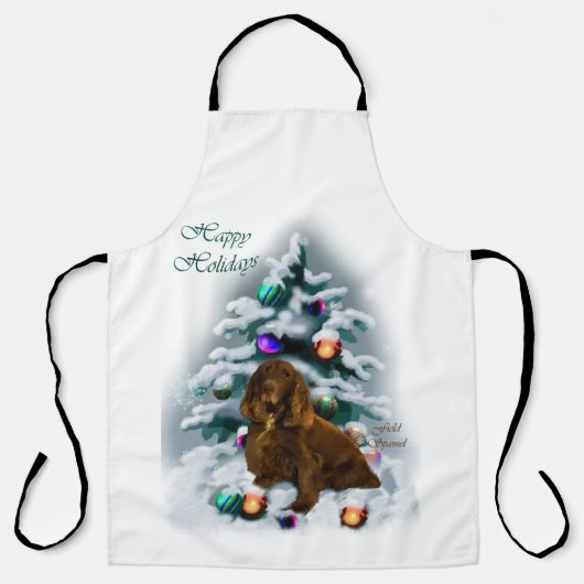 Field Spaniel Kerstmis Schort (Voorkant)