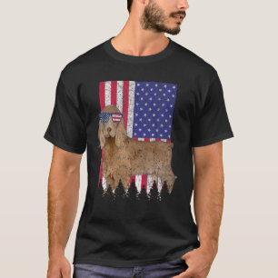 Field Spaniel Patriotic Dog USA Pride American Fla T-shirt