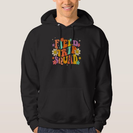 Field Trip Squad Groovy Field Day Teacher Student Hoodie (Voorkant)