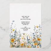 Field Wildflowers Gold Folie Uitnodiging (Achterkant)