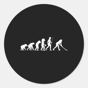 Fieldhockey Evolutie Cadeau Fieldhockey Speler Ges Ronde Sticker
