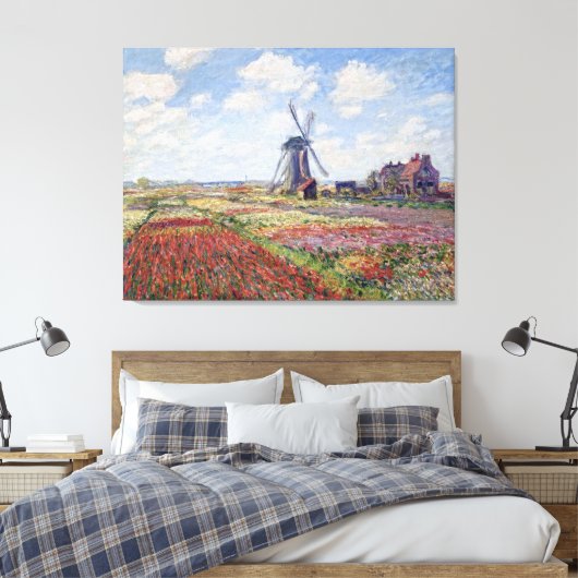 Fields of Tulip, door Claude Monet Canvas Afdruk (Insitu (Slaapkamer))