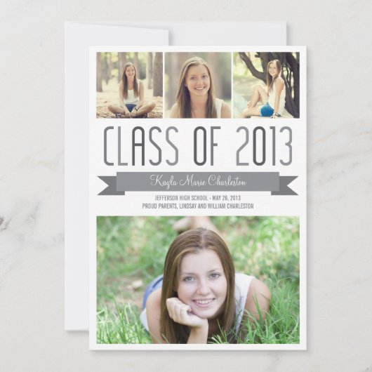Fier Bannière Graduation Invitation Faire-part (Devant)