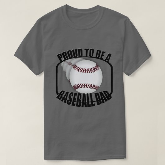 Fier baseball papa Homme Charcoal Basic T-Shirt (Design devant)