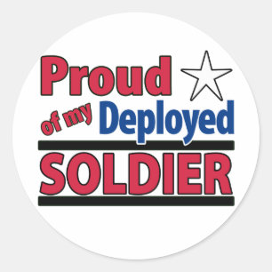 Fier de mon autocollant déployé de soldat