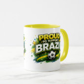 FIER DE SOUTENIR LE BRÉSIL Mug pour supporter de f (Devant droit)