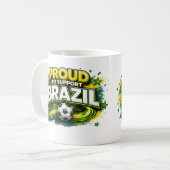FIER DE SOUTENIR LE BRÉSIL Mug pour supporter de f (Devant gauche)