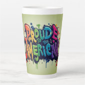 Fier d'être Américain Latte Mug (Devant)