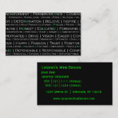 Fier d'être moi Carte de visite professionnel (Devant / Derrière)