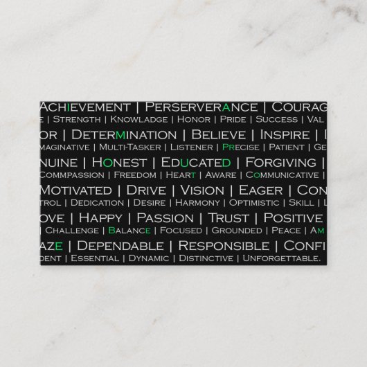 Fier d'être moi Carte de visite professionnel (Devant)