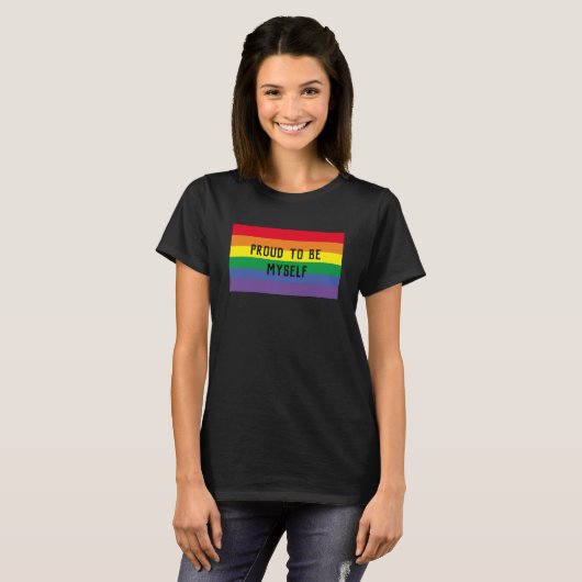 Fier d'être moi-même T-shirt de LGBTQ (Devant entier)