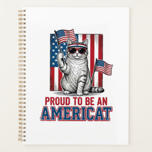 Fier d'être un T-shirt de chat patriotique américa