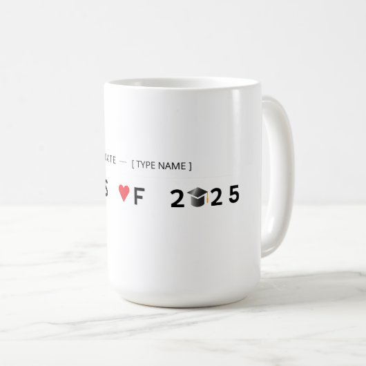 Fier Diplômé 2025 Mug - Personnalisé avec nom (Devant droit)