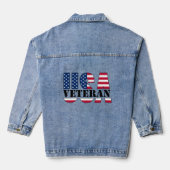 Fier Femme Vétérinaire Patriotique Veste Denim (Verso)
