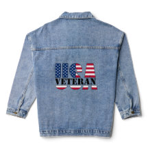 Fier Femme Vétérinaire Patriotique Veste Denim