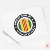 Fier fils d'un vétéran vietnamien Stickers Rond (Enveloppe)