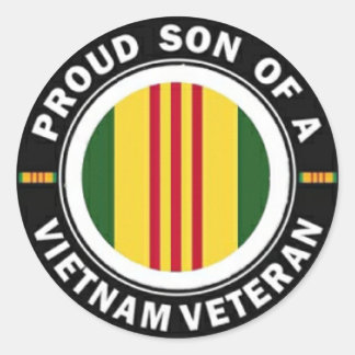 Fier fils d'un vétéran vietnamien Stickers Rond