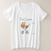 Fier Grand-Mère Baby shower Plus Taille T-shirt (Design devant)
