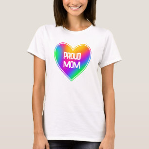 Fier maman Rainbow Heart T-shirt femme