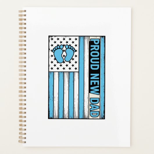 Fier Nouveau Papa Pieds de Bébé Drapeau Vector Des (Devant)