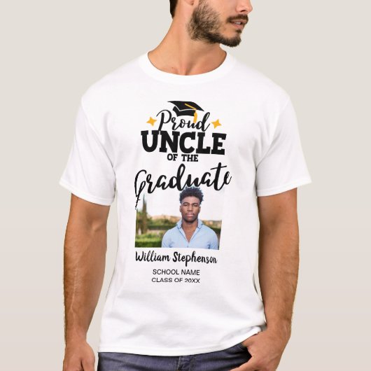 Fier oncle de la diplômée nom photo T-shirt (Devant)