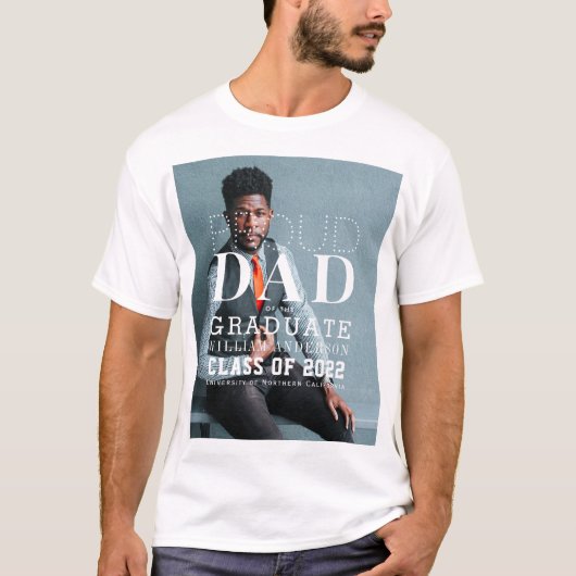 Fier Papa Diplômé Gras Photo T-shirt (Devant)