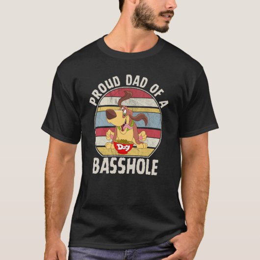 Fier papa d'un T-shirt Basset Hound Basshole (Devant)