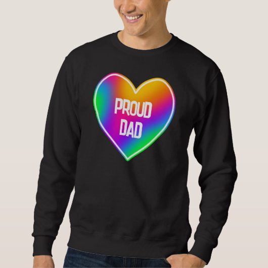 Fier Papa Rainbow Heart Sweatshirt masculin (Devant)