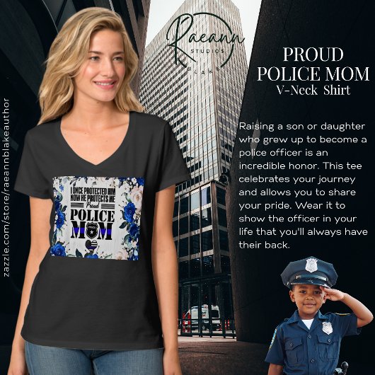 Fier T-shirt de maman de la police