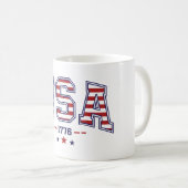 Fier USA 1776 Mug avec Drapeau - Drôle cadeau de n (Devant droit)