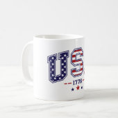 Fier USA 1776 Mug avec Drapeau - Drôle cadeau de n (Devant gauche)