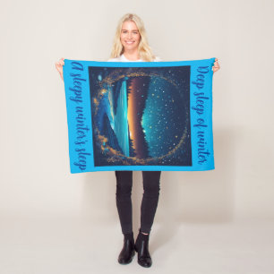 Fierce Abstract River met magische sterren - Sunse Fleece Deken