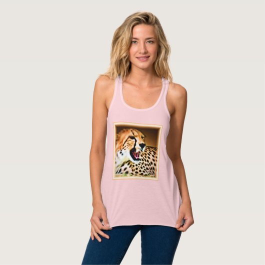 "Fierce and Fiery Cheetah Design" Bestel nu Tanktop (Volledige Voorkant)