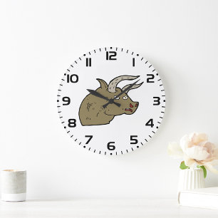Fierce Angry Bull Head Rustieke Wilde Dier Grote Klok