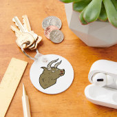 Fierce Angry Bull Head Rustieke Wilde Dier Sleutelhanger