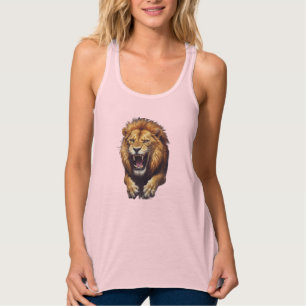 Fierce Angry Lion Illustratie Tanktop
