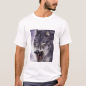 Fierce Angry Wolf met Fangs, Attack Mode Graphic T-shirt (Voorkant)