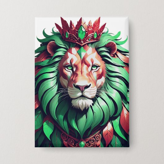 Fierce Animal King Premium Graphic Art P Button (Voorkant)