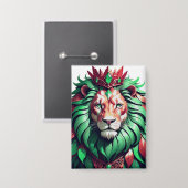 Fierce Animal King Premium Graphic Art P Button (Voorkant / Achterkant)