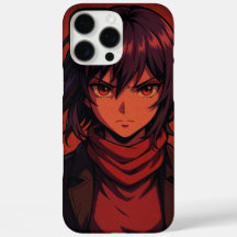 Fierce Anime Girl Telefoonhoesje – Rode ogen & sja