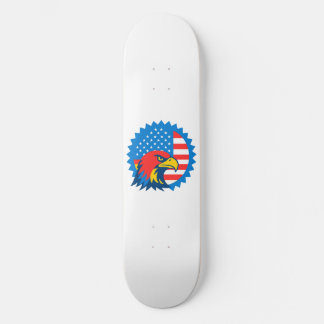 Fierce Bald Eagle op ronde Amerikaanse vlag Skateboard