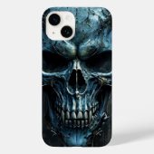 Fierce Blue Skull iPhone 14 Coque (Verso)