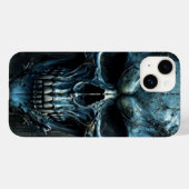 Fierce Blue Skull iPhone 14 Hoesje (Achterkant (horizontaal))
