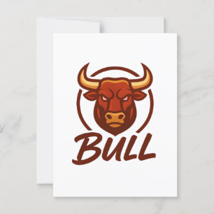 Fierce Bull Head Logo, Creative Mascot BULL Briefkaart
