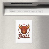 Fierce Bull Head Logo, Creative Mascot BULL Magneet (Insitu (Vaatwasser))