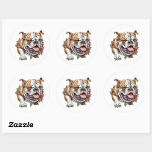 Fierce Bulldog voor Hondenliefhebbers Ronde Sticker
