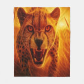 Fierce Cheetah Fleece Deken (Voorkant)
