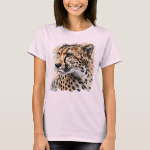 Fierce Cheetah Print Vrouwen Graphic T-shirt
